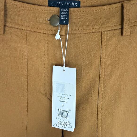 NWT Eileen Fisher Womens Organic Cotton Business Cozy Stretch Tan Ankle Pants 2 - Picture 8 of 8